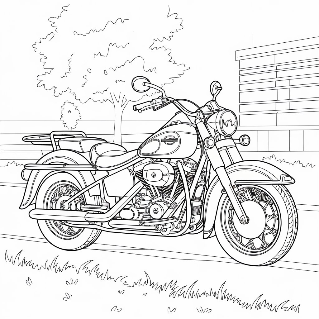 coloriage à imprimer moto