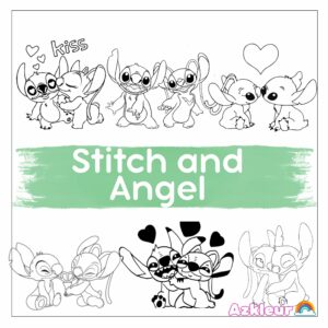 Coloriage Stitch et Angel