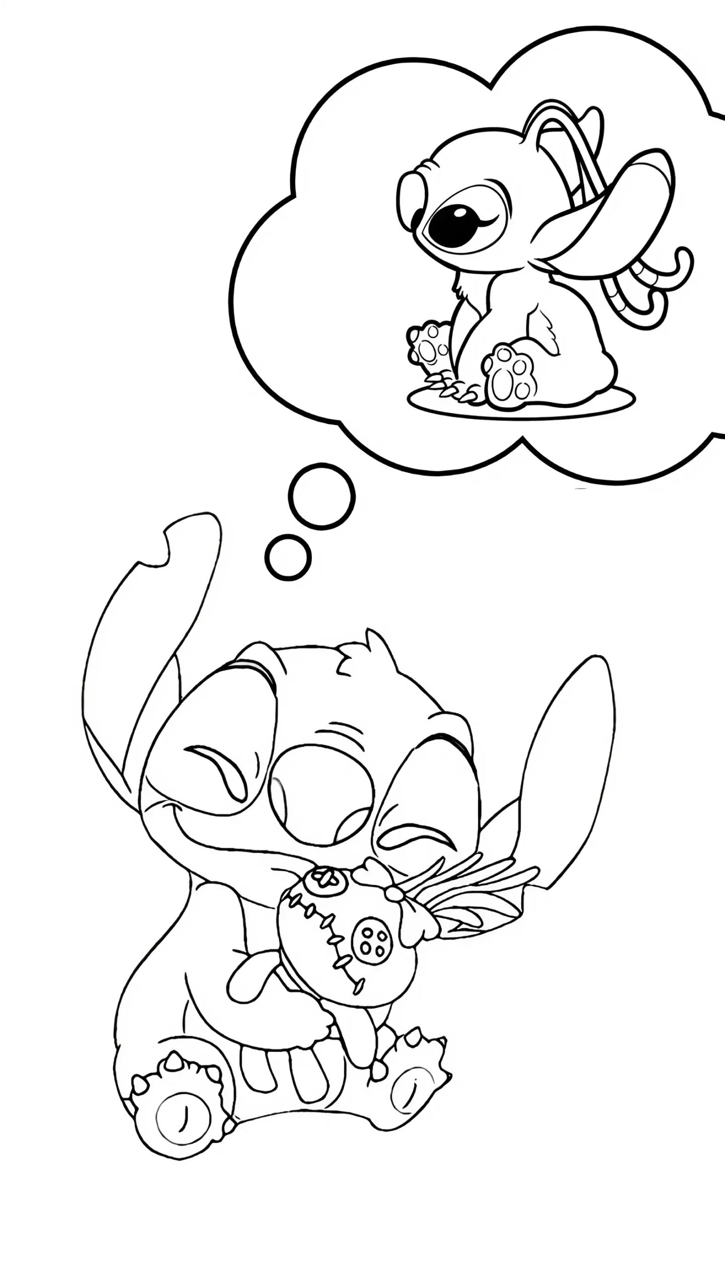 coloriage à imprimer stitch et angel