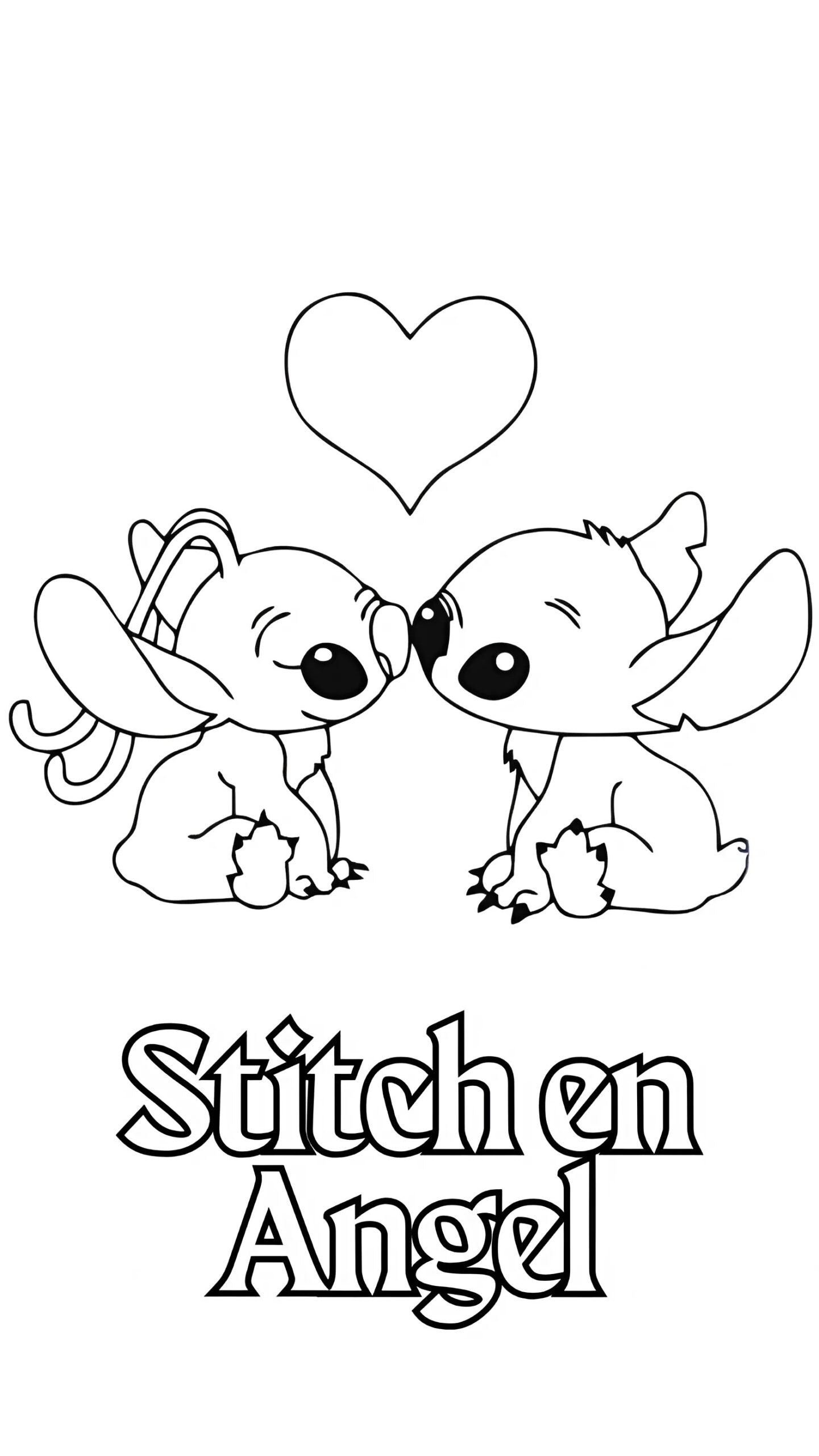 angel et stitch coloriage