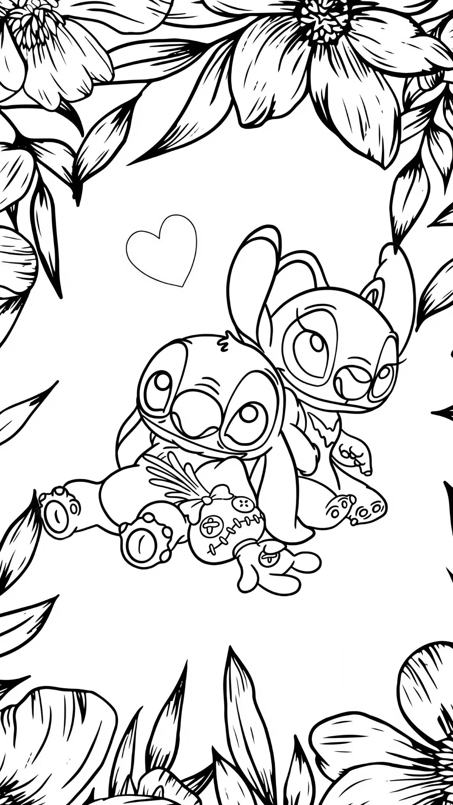 coloriage de stitch et angel