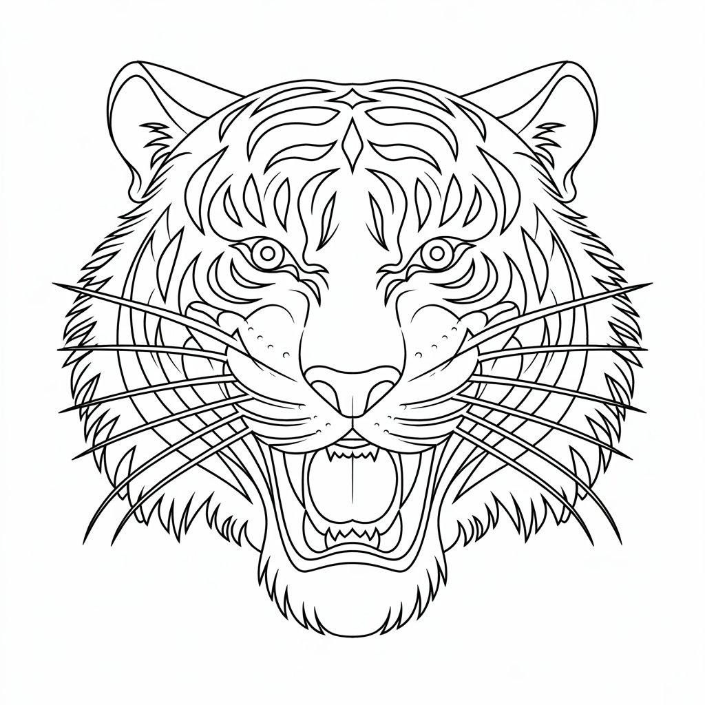 dessiner une tete de tigre