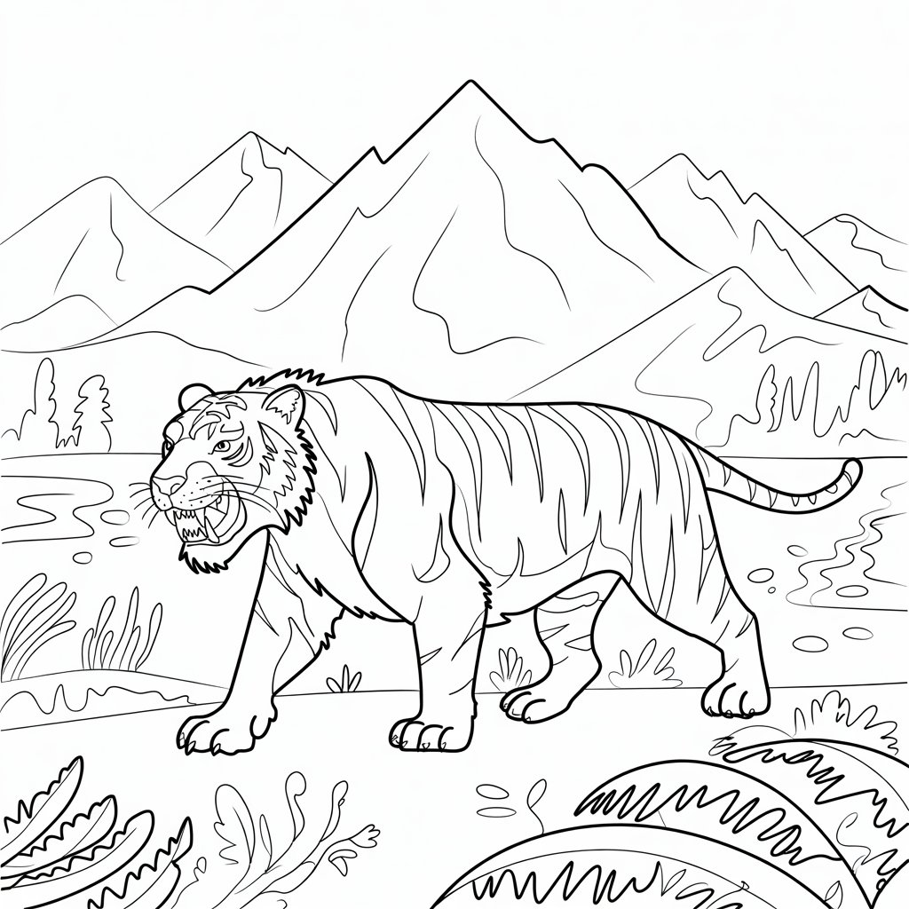 tigre à colorier