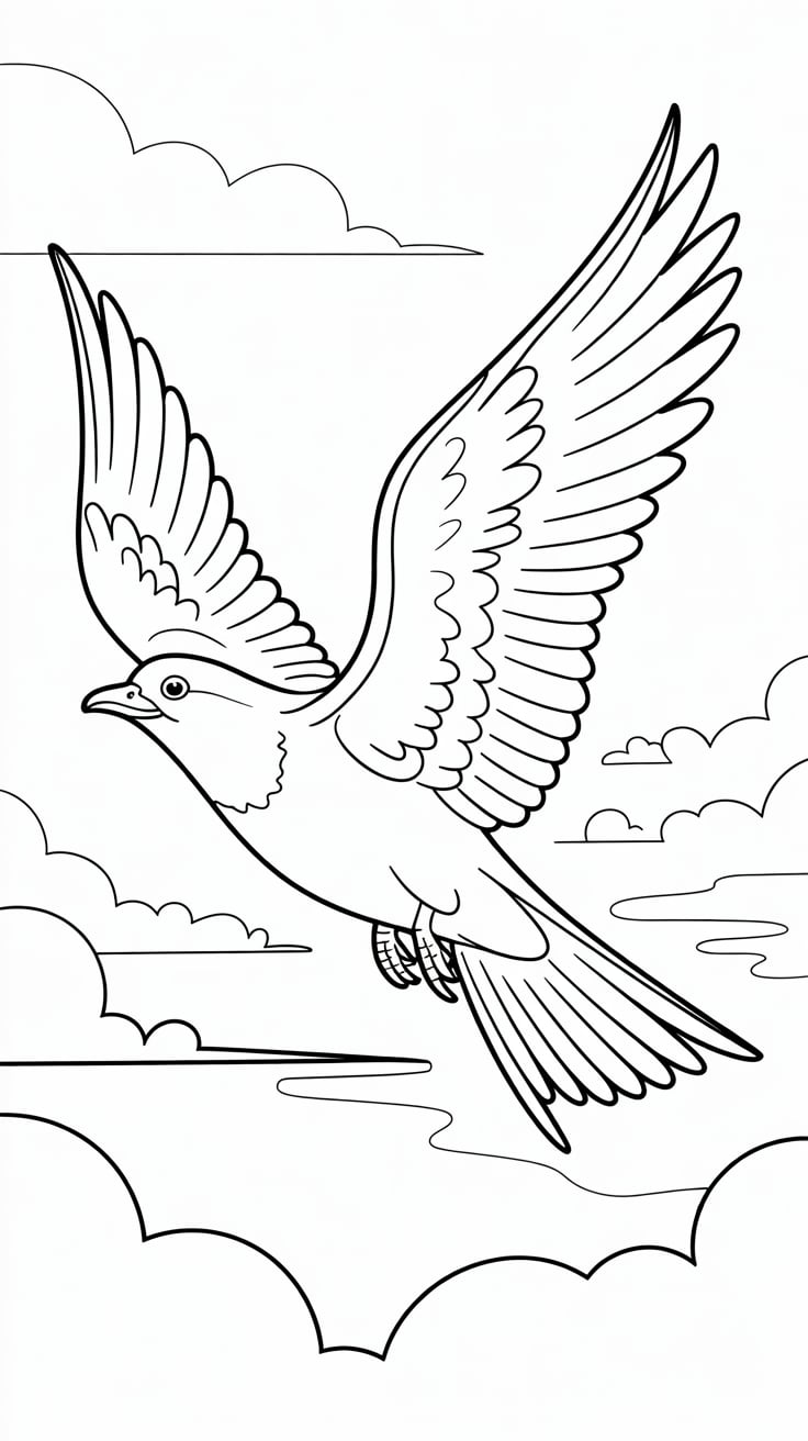 dessiner un oiseau en vol