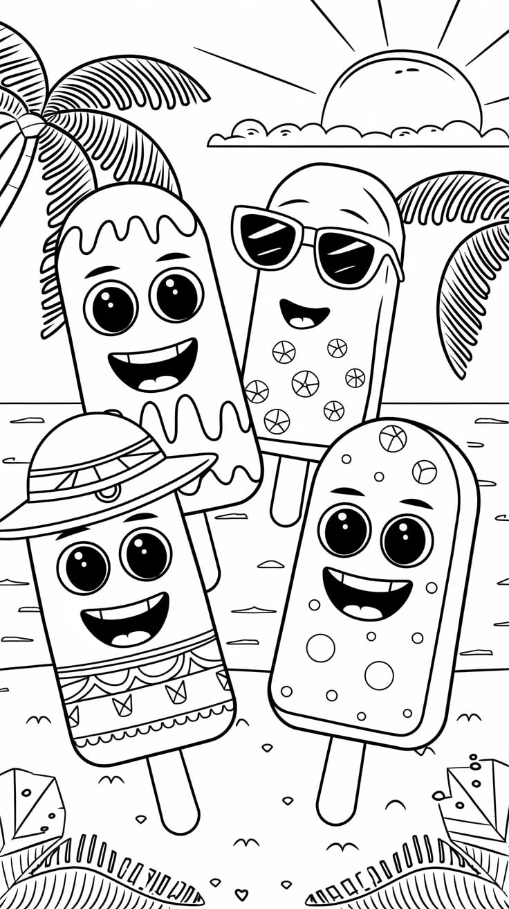 coloriage été vacances