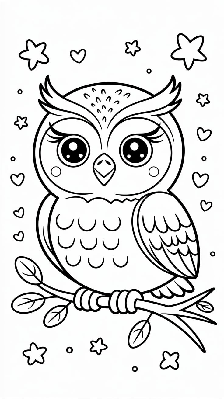 hibou facile à dessiner