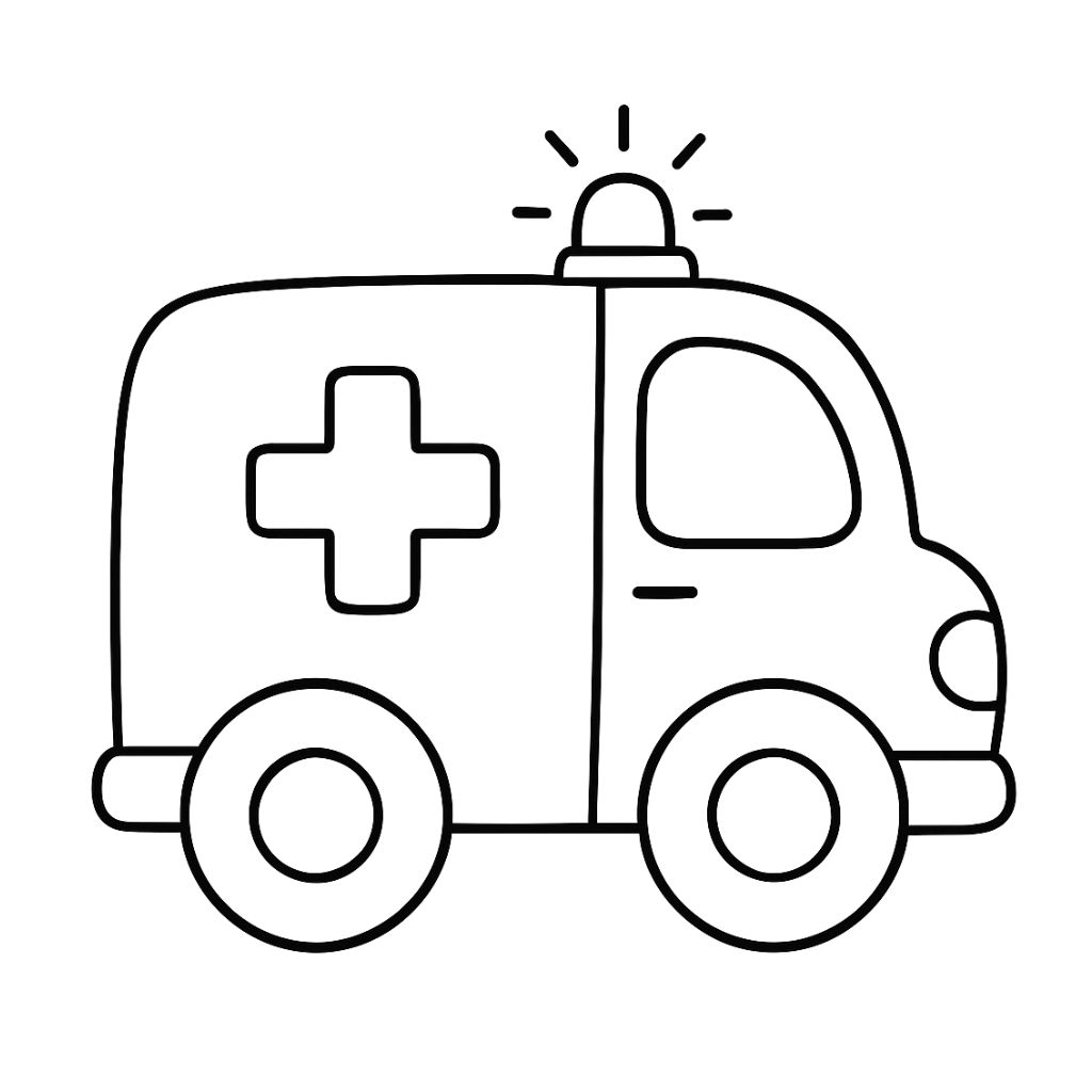 coloriage ambulance pompier