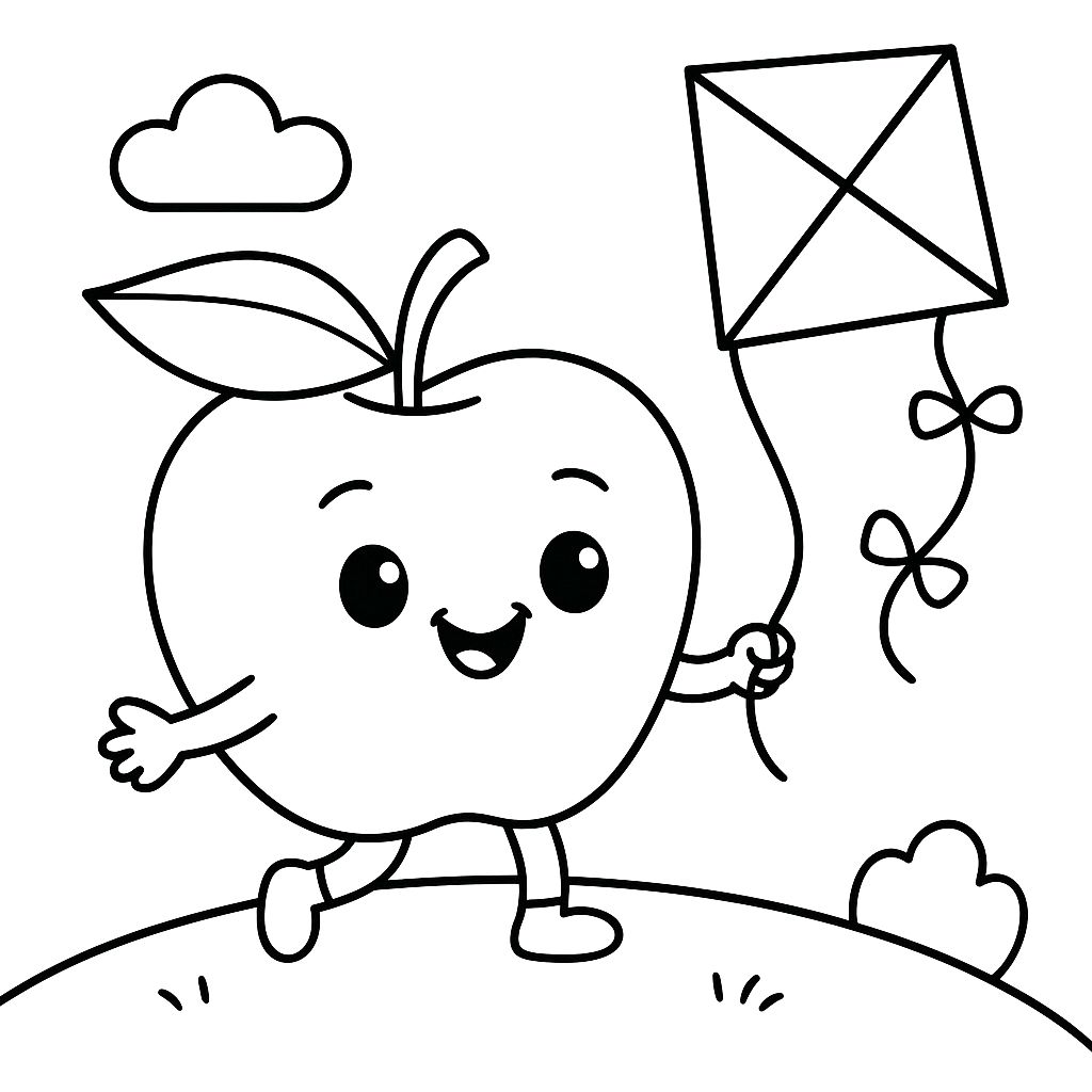 dessin coloriage pomme