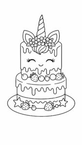 coloriage gâteau anniversaire à imprimer