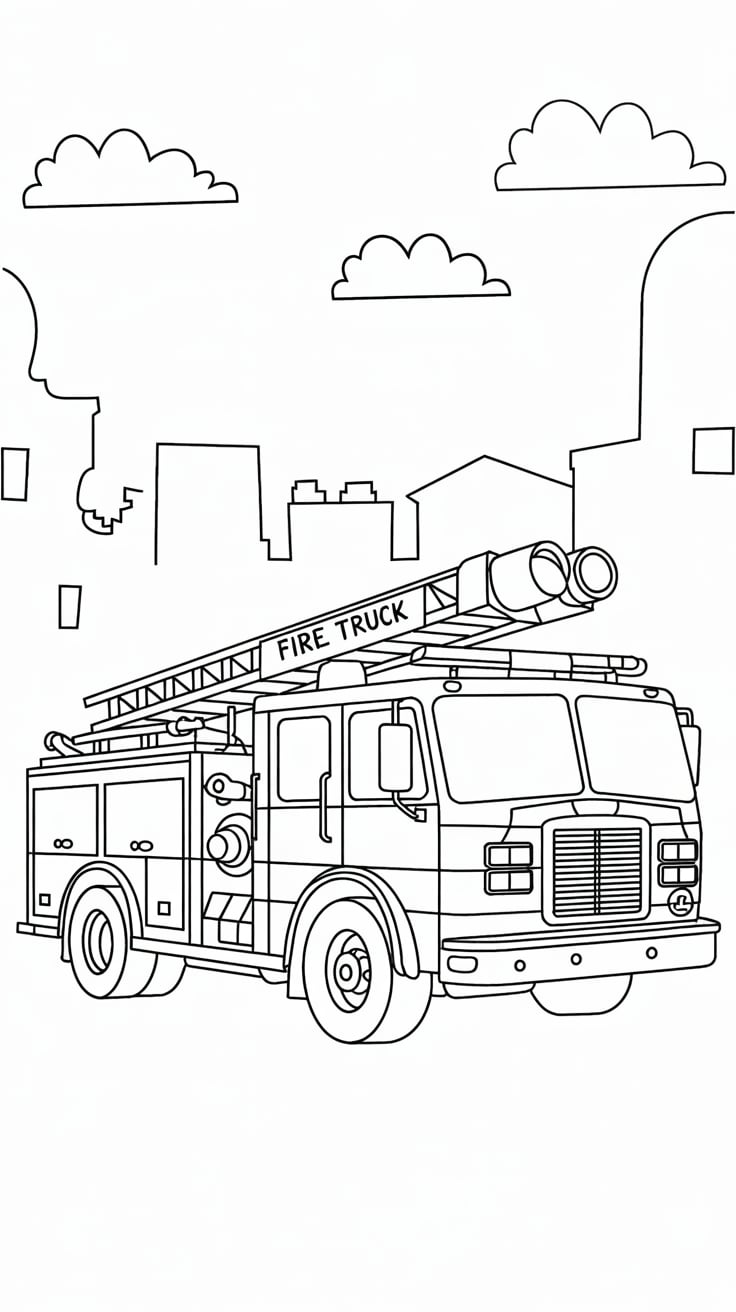 coloriage camion pompier