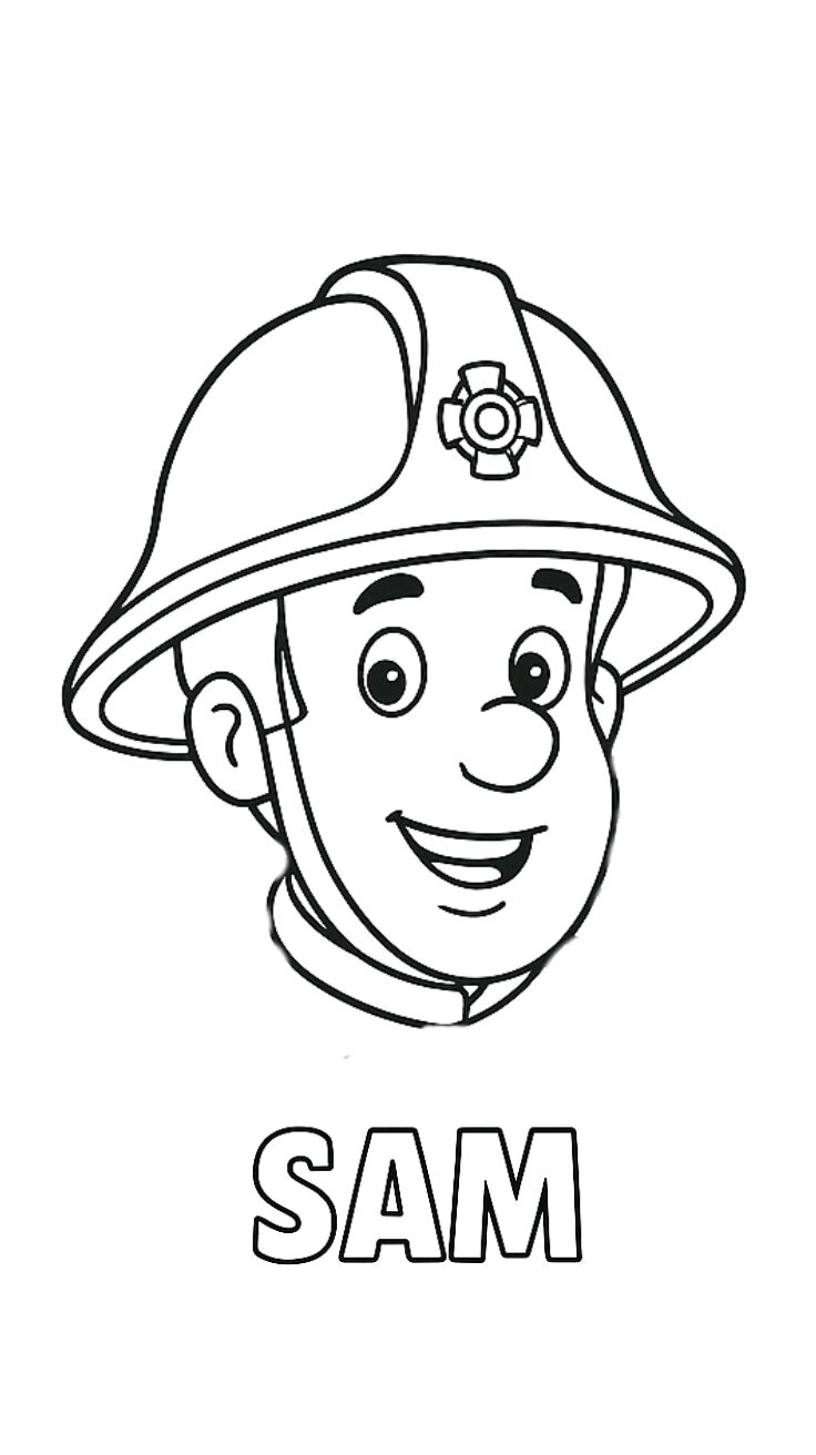 sam pompier coloriage