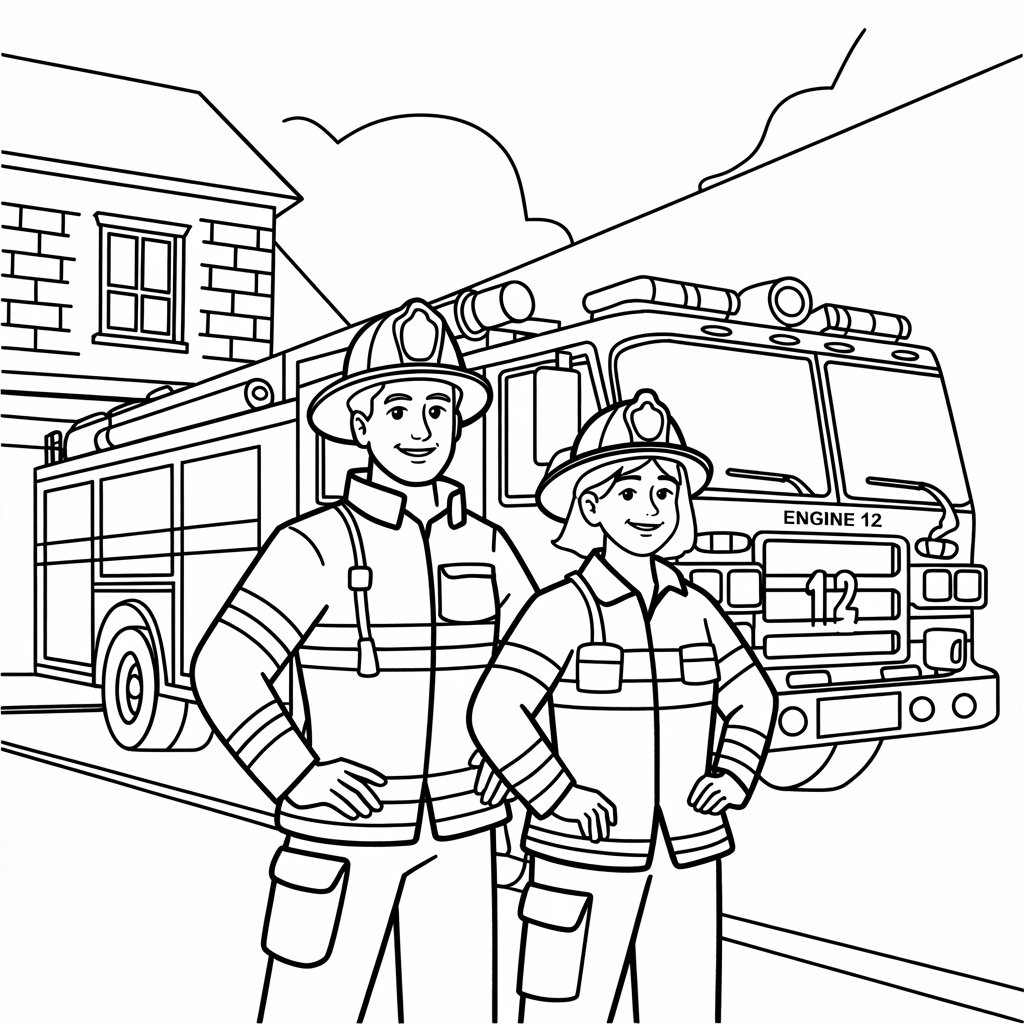 dessin de camion de pompier