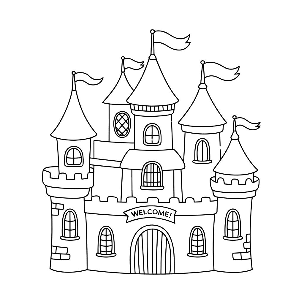 coloriage chateau fort