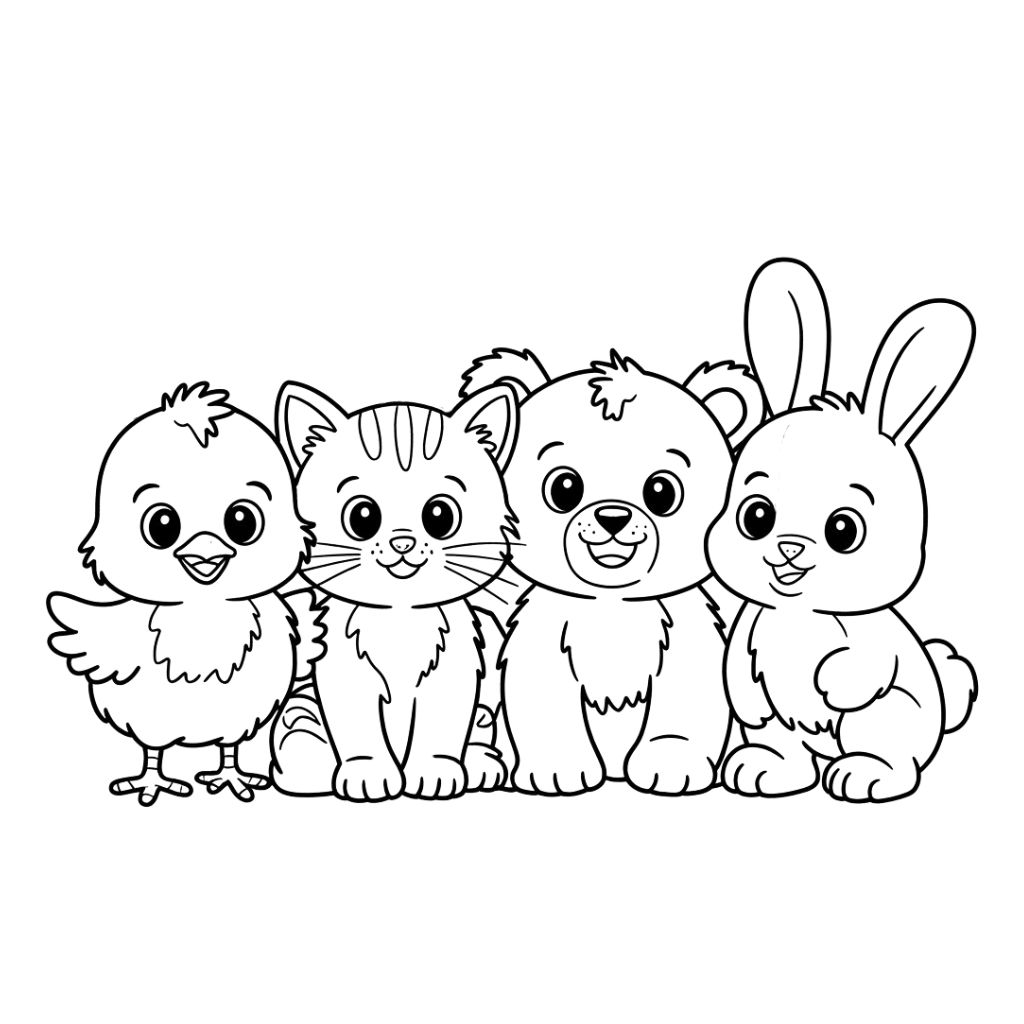 coloriage à imprimer animaux mignon