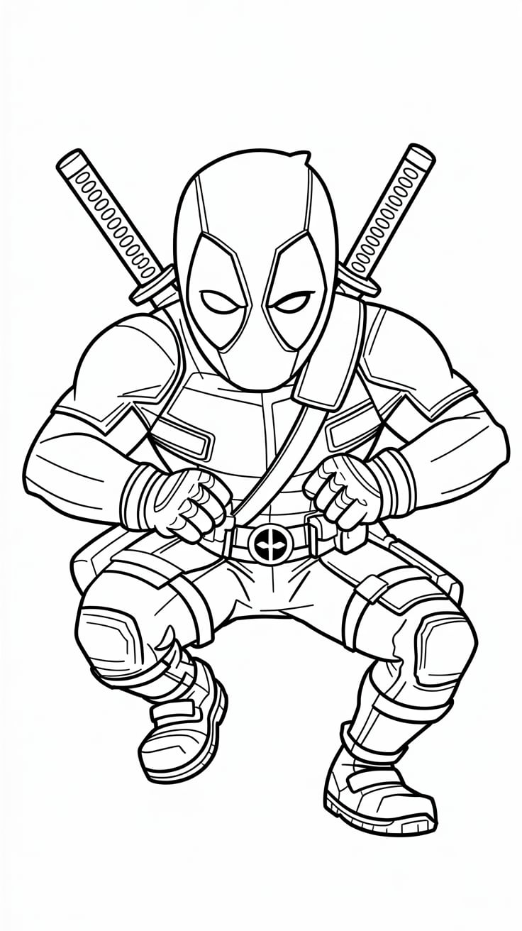 coloriage à imprimer deadpool gratuit