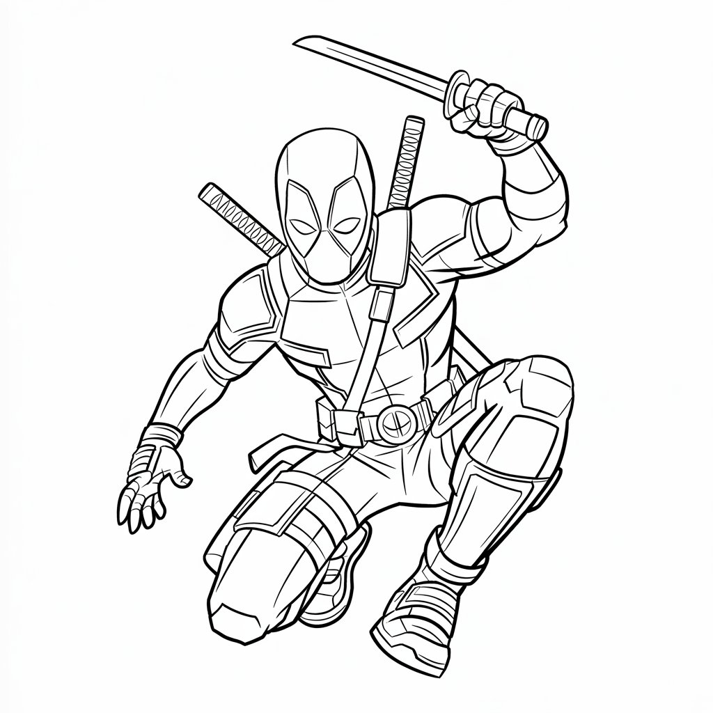 coloriage à imprimer deadpool