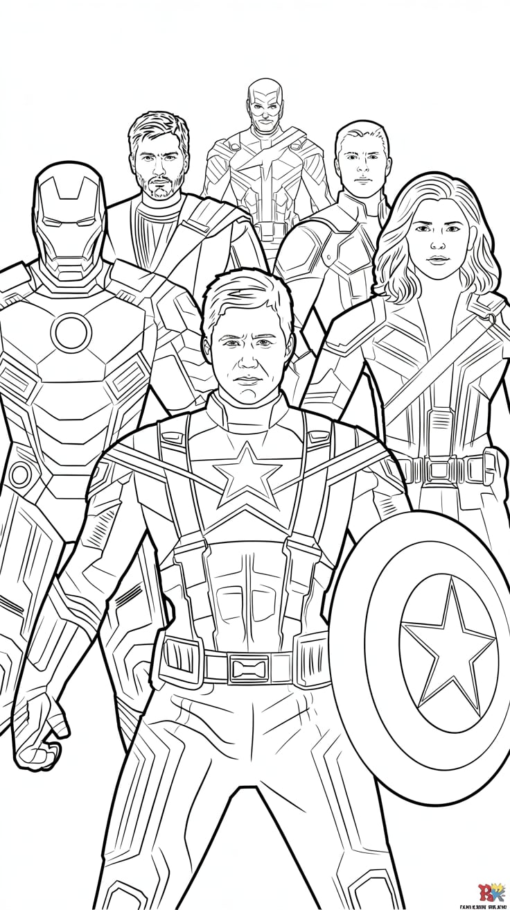 coloriage adulte marvel