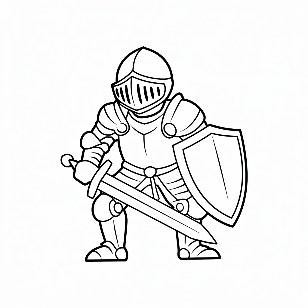 coloriage chevalier facile