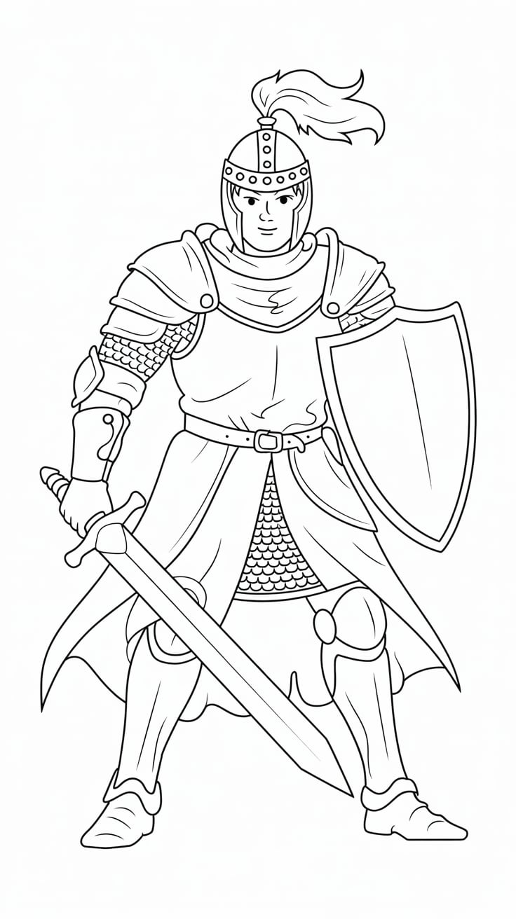 coloriage chevalier maternelle