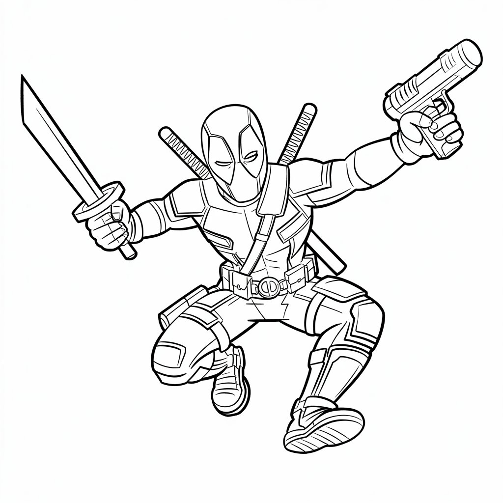 coloriage de deadpool