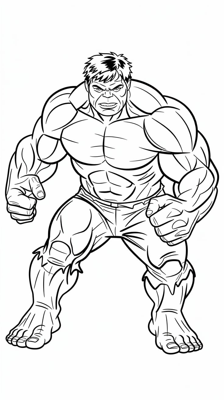 coloriage de hulk à imprimer