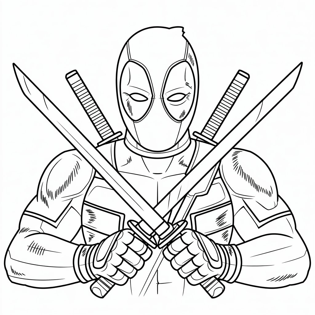 coloriage deadpool 2