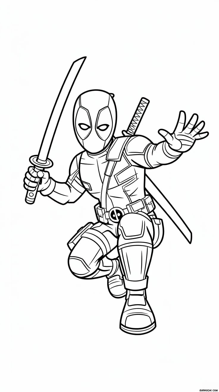 coloriage deadpool a imprimer
