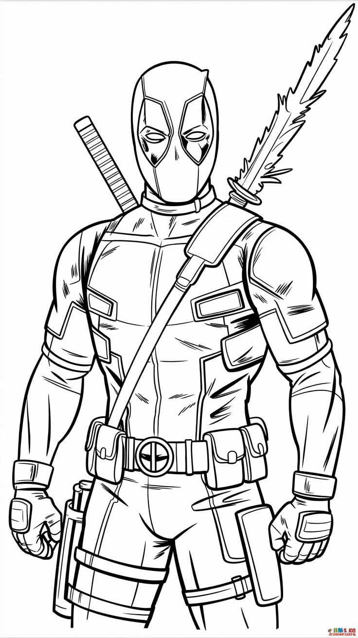 coloriage deadpool facile