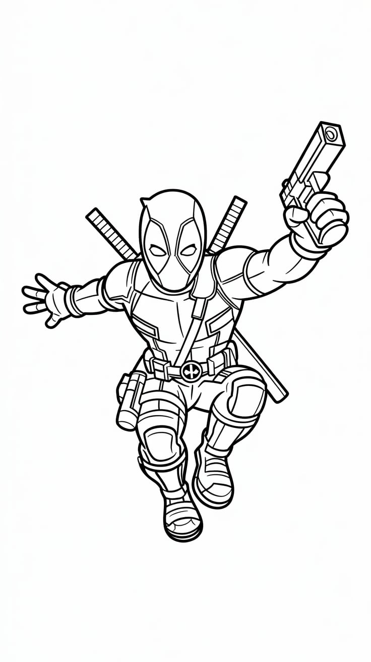 coloriage deadpool fortnite