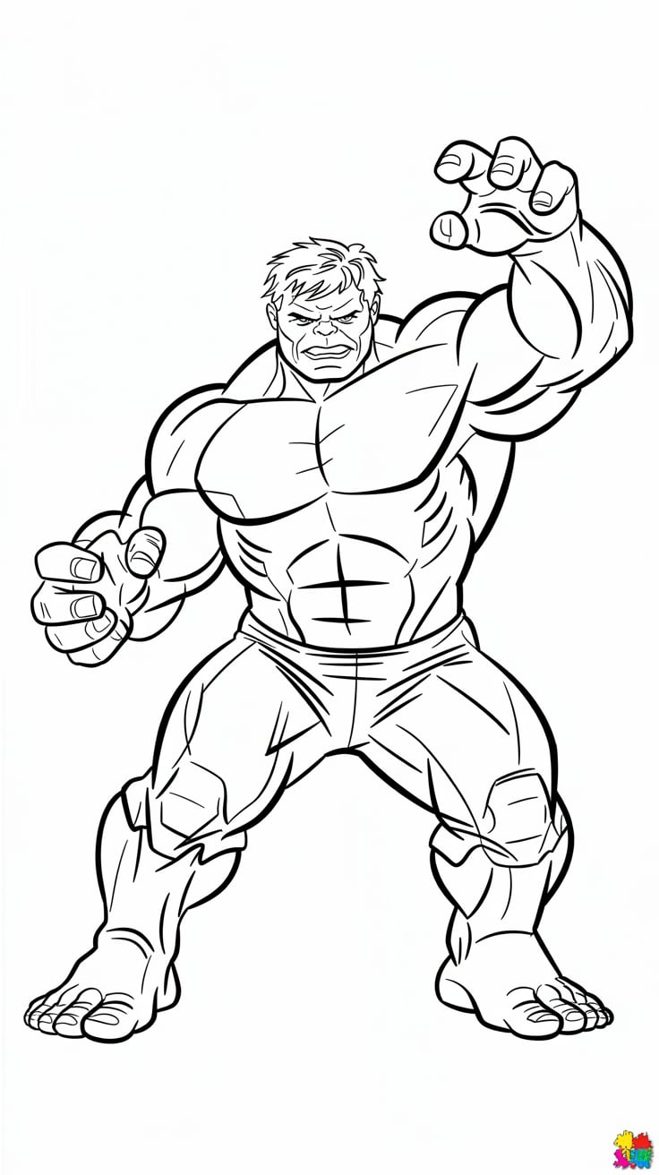 coloriage gratuit hulk