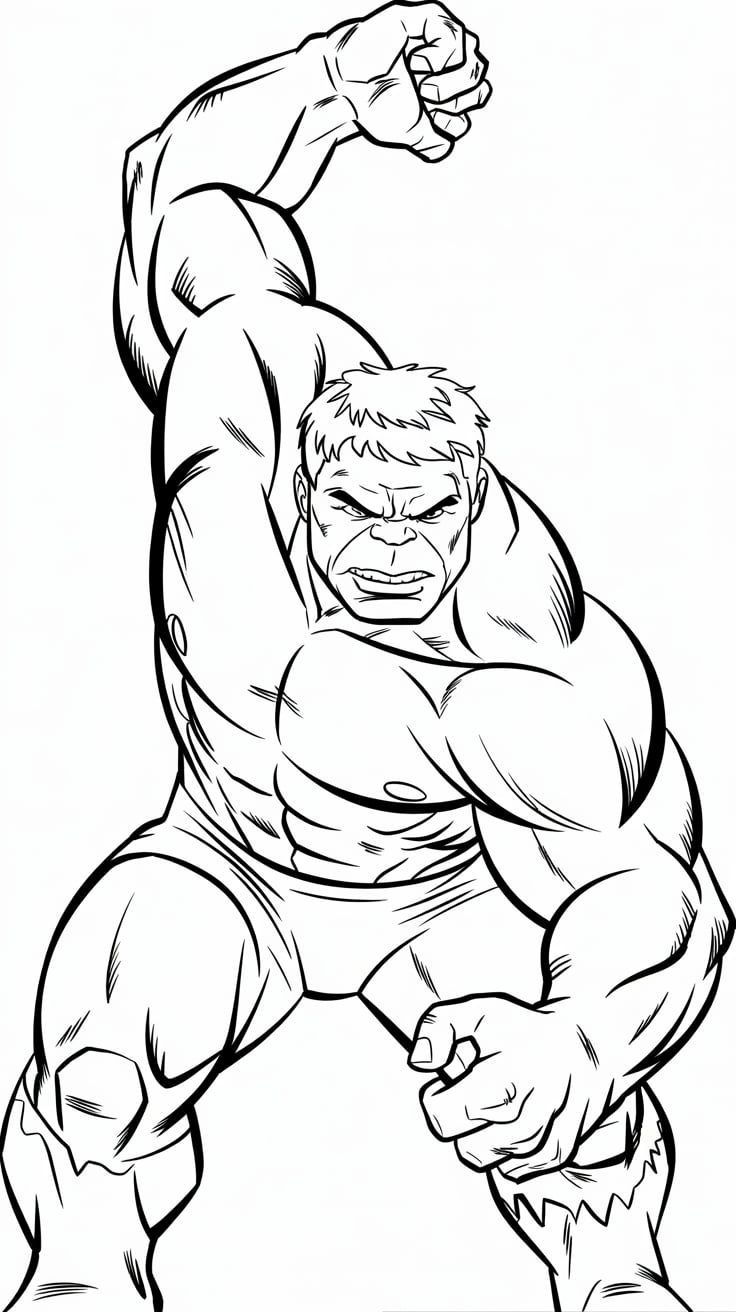 coloriage hulk pdf