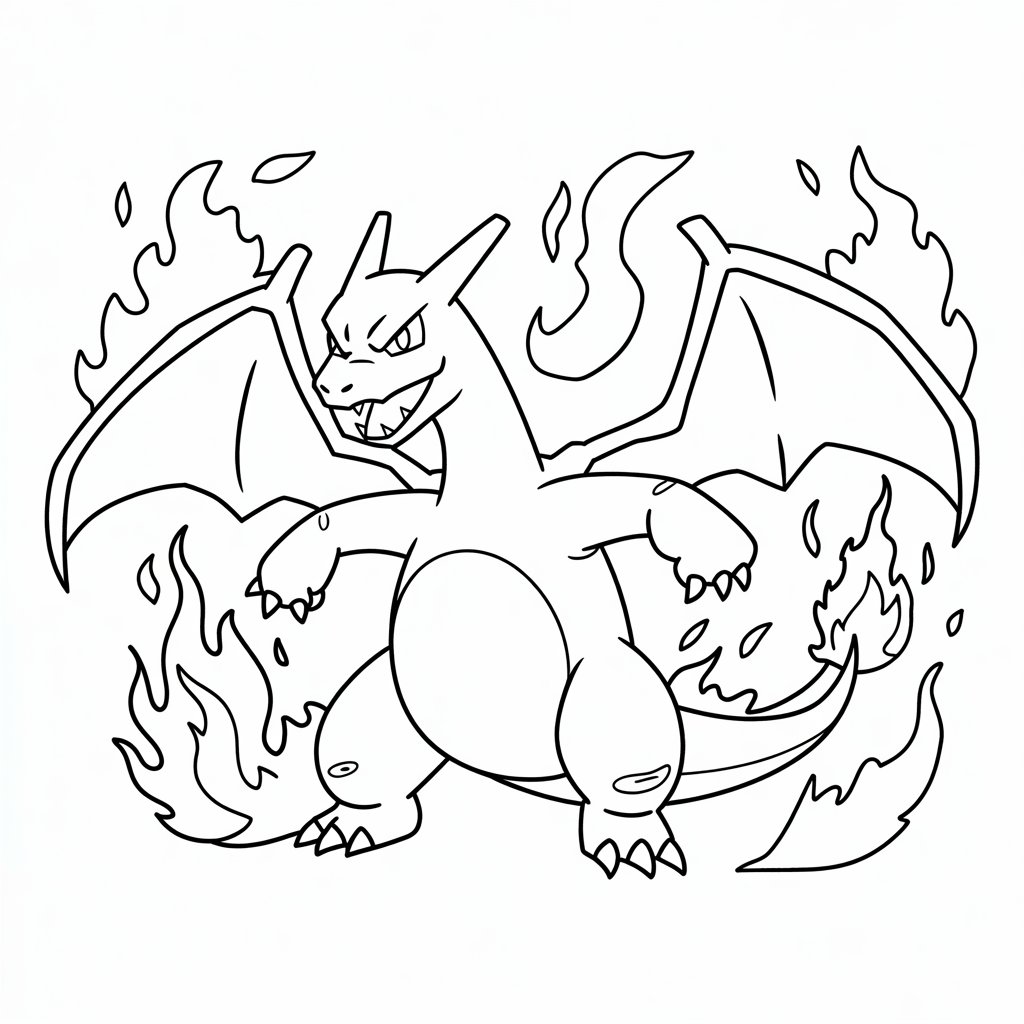 coloriage magique pokemon dracaufeu