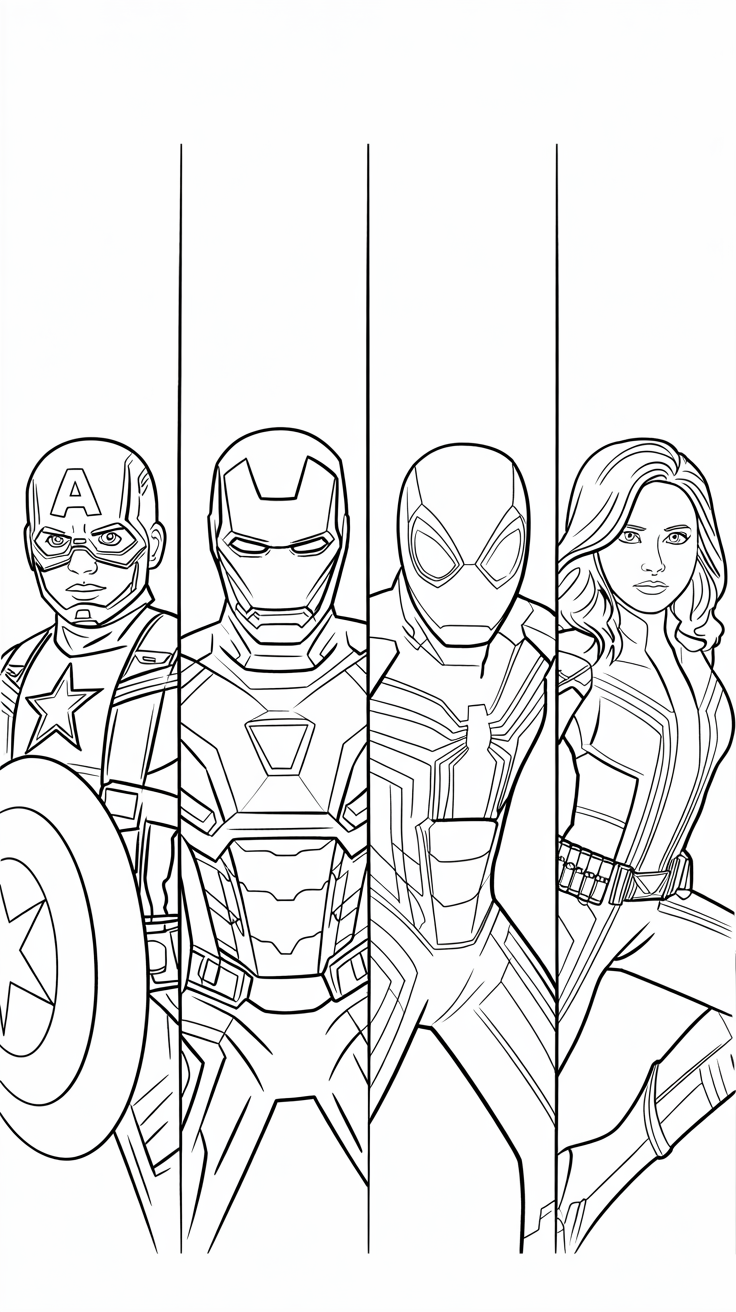 coloriage marvel facile
