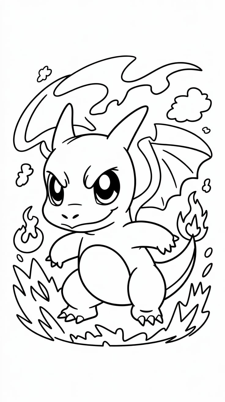 coloriage pokemon a imprimer dracaufeu