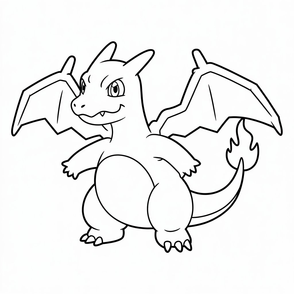 coloriage pokémon dracaufeu