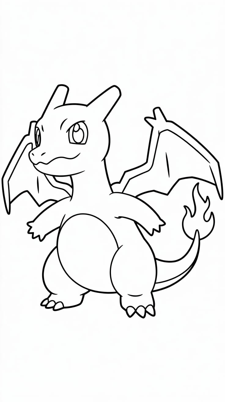 coloriage pokemon dracaufeu a imprimer