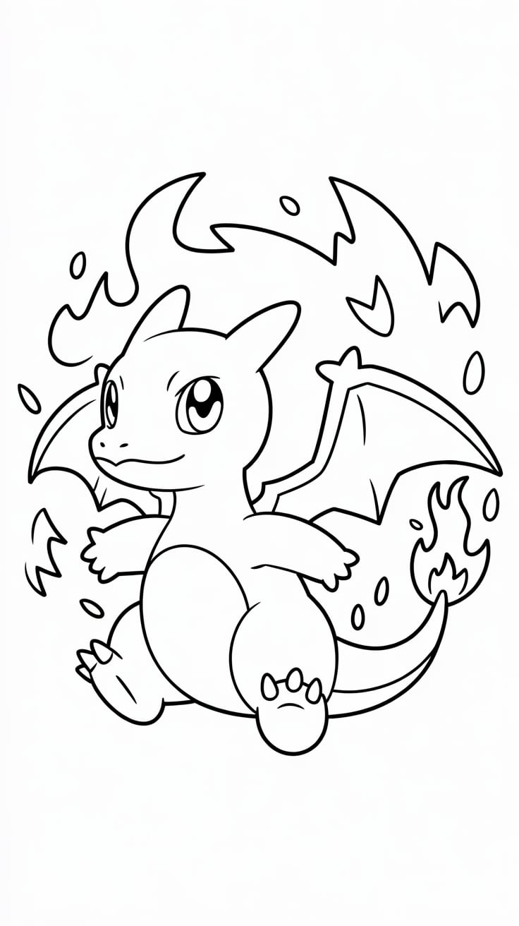 coloriage pokemon dracaufeu en couleur
