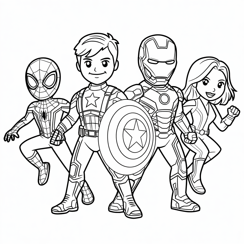 coloriage super héros marvel