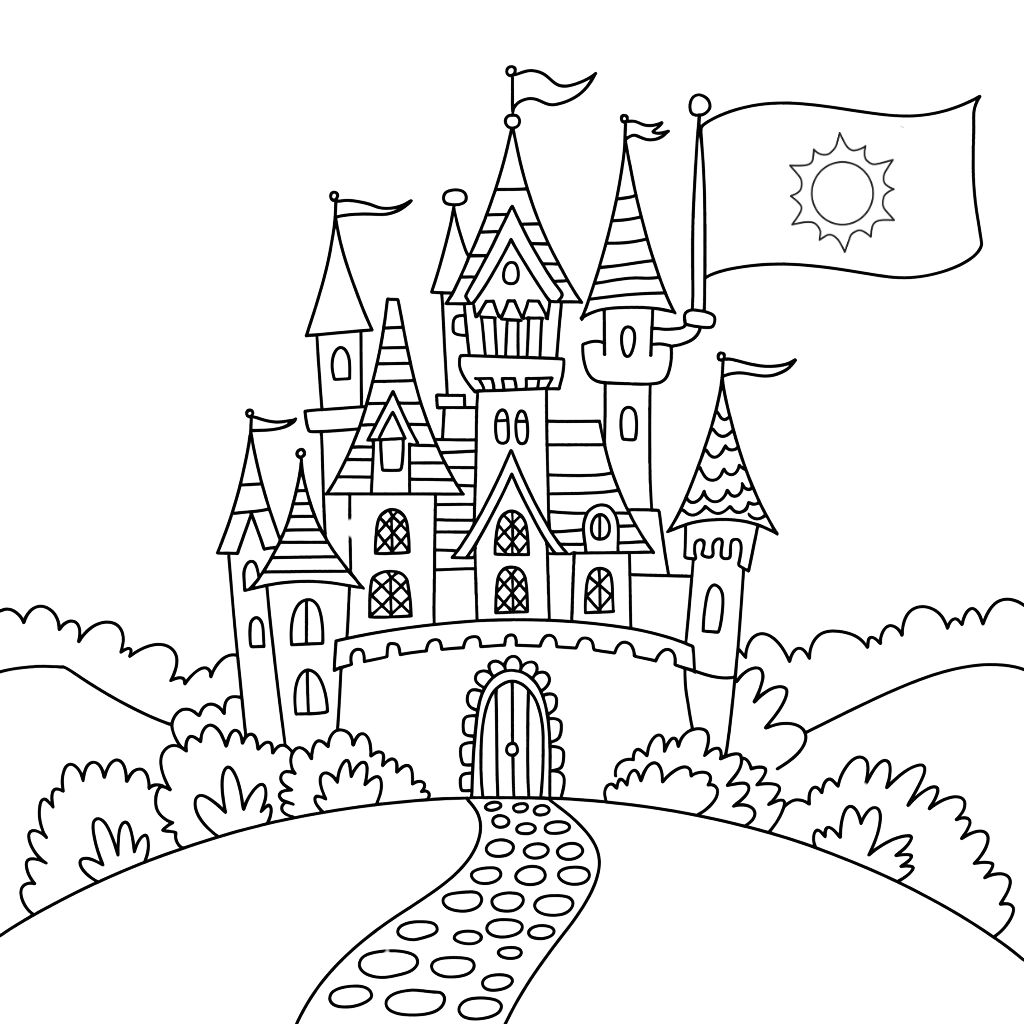 chateau fort coloriage