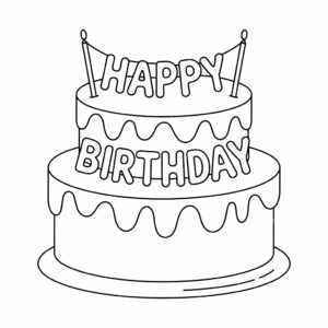 coloriage gâteau anniversaire