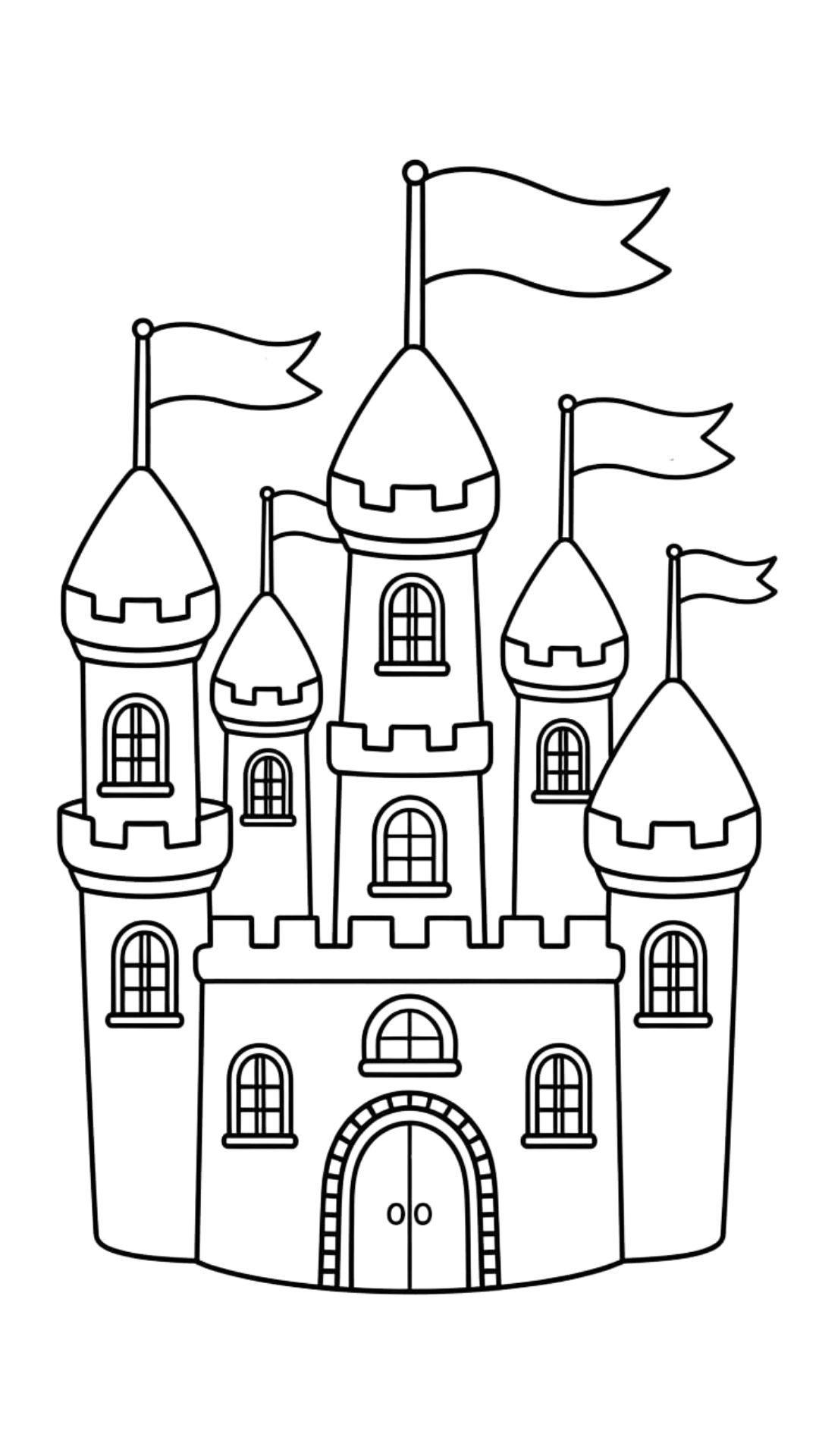 coloriage chateau à imprimer