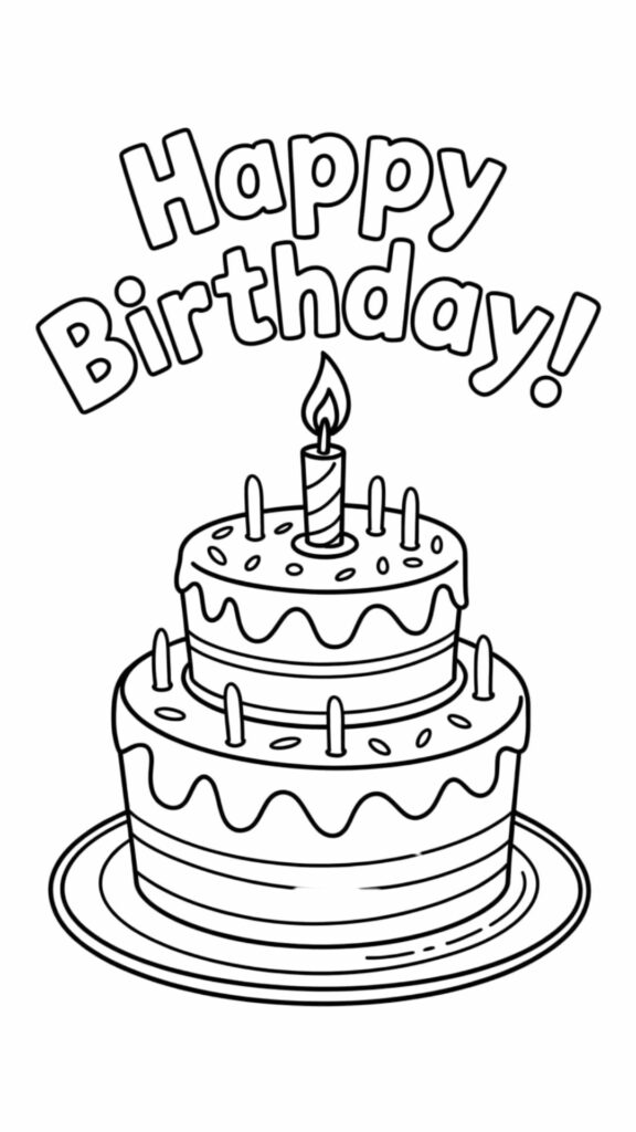 colorier gâteau anniversaire