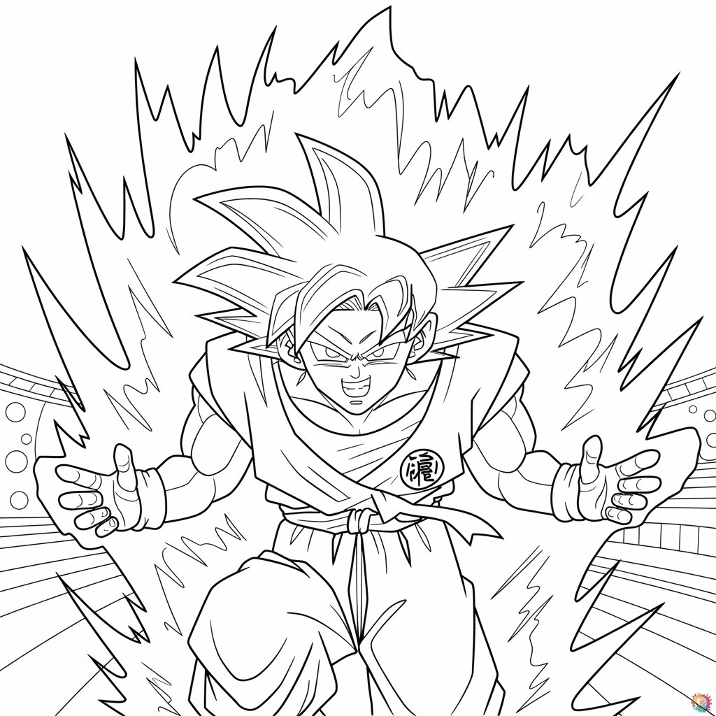 coloriage goku ultra instinct vs jiren
