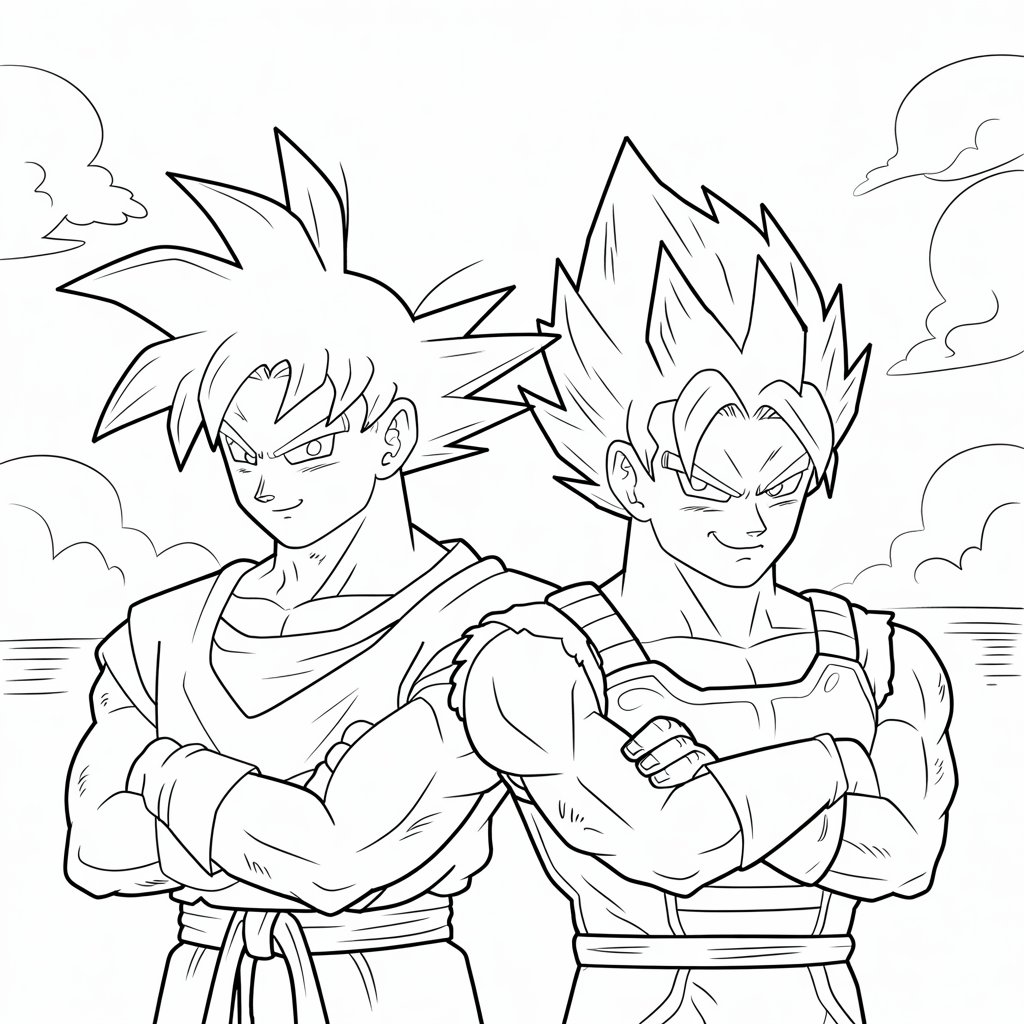coloriage goku et vegeta