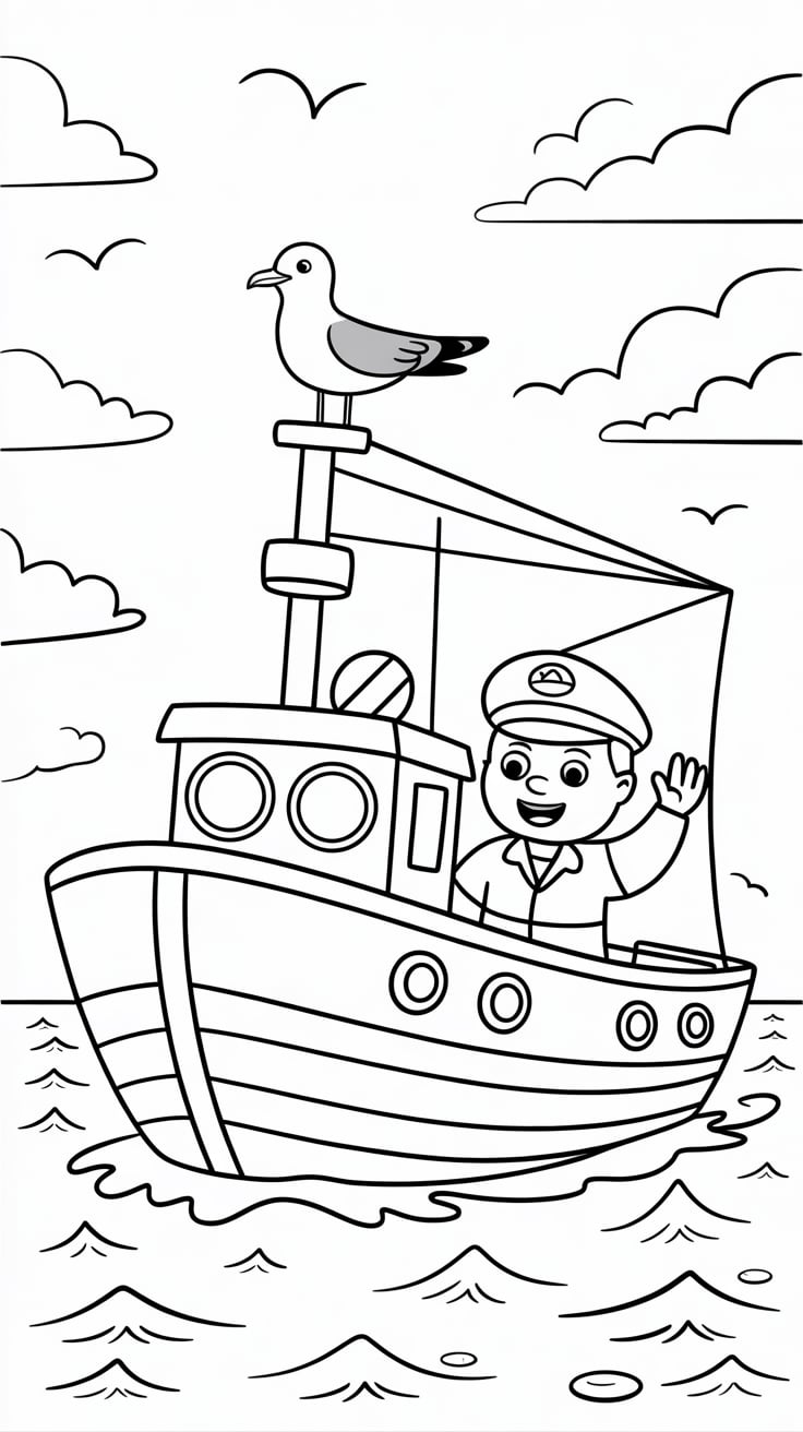 dessin facile de bateau