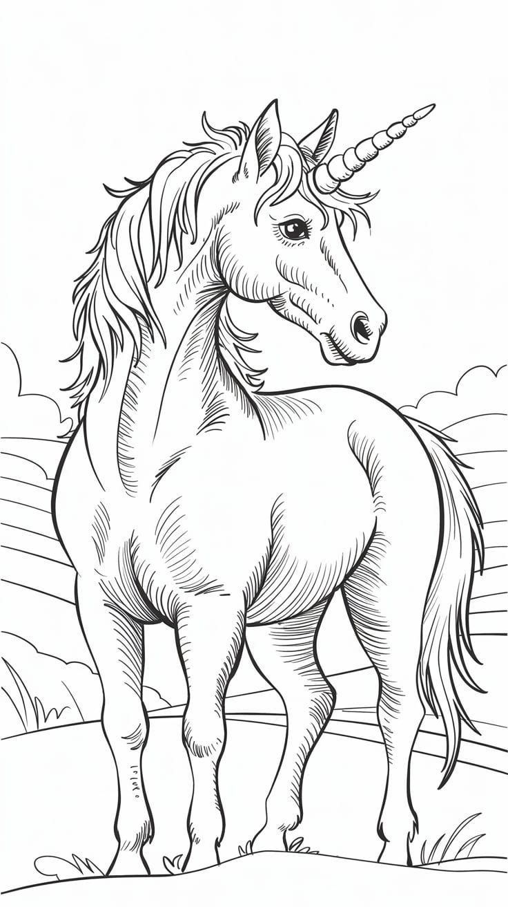 couleur dessin licorne à imprimer