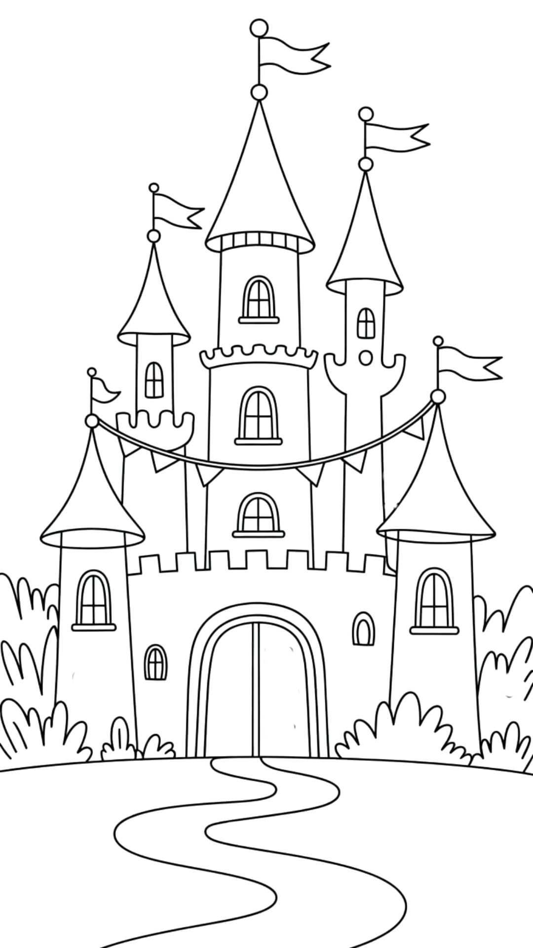 chateau de princesse coloriage
