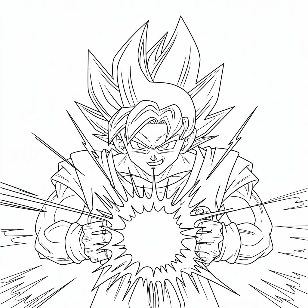 coloriage dragon ball super goku ultra instinct a imprimer