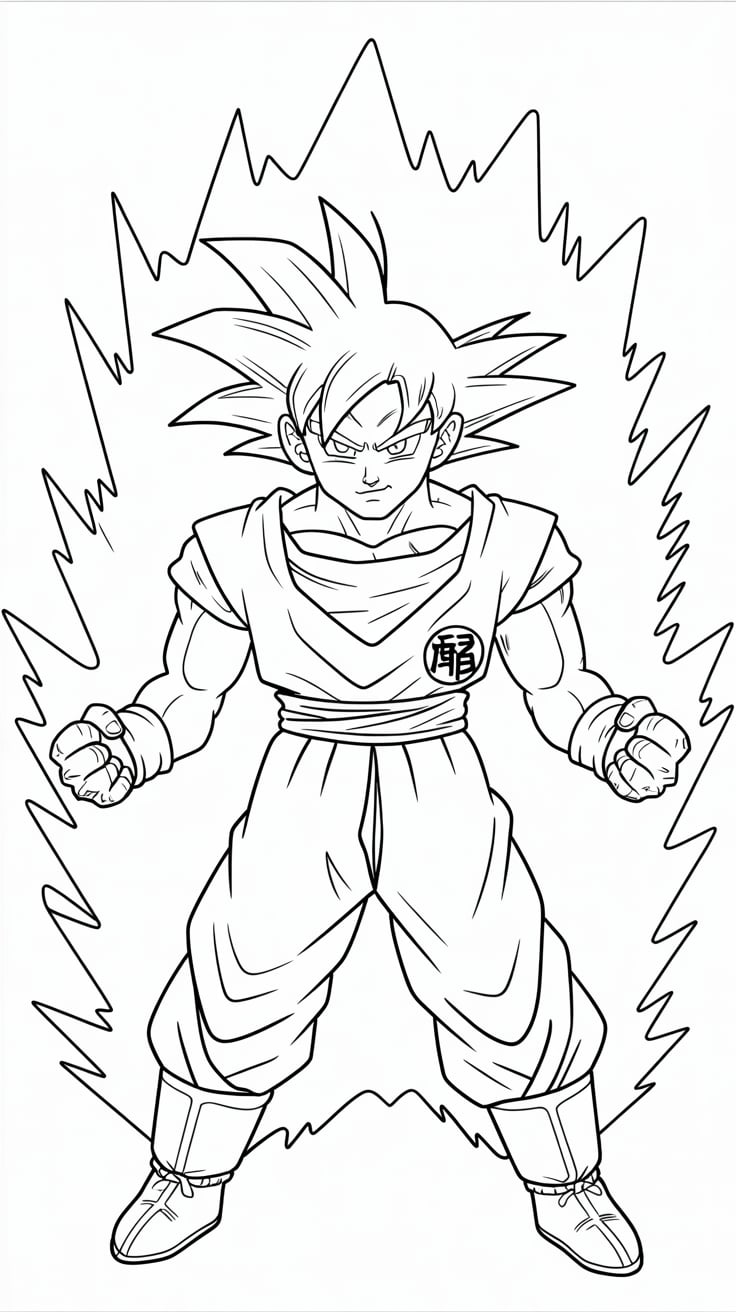 coloriage dragon ball super goku ultra instinct maitrisé