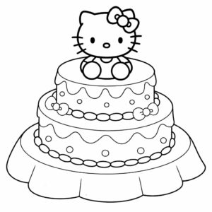 anniversaire cadeau gâteau coloriage